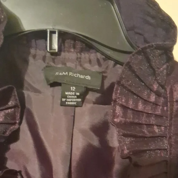 R&M Richards Deep Purple Ruffled Blazer - Picture 2 of 5